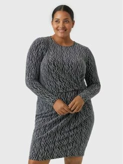 Flash Sale 🛒 Vero Moda Curve Γυναίκες Κοκτέιλ Φορέματα Φόρεμα κοκτέιλ Kanz 10278225 Μαύρο Slim Fit ❤️