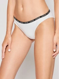 Συμφωνίες 🎉 Calvin Klein Swimwear Γυναίκες Μπικίνι κάτω μέρος Logo Tape KW0KW01275 Λευκό 😉