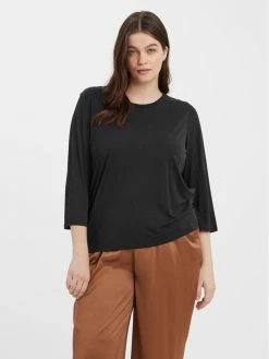Νέος 😀 Vero Moda Curve Γυναίκες Μπλουζάκια Μπλουζάκι Evabia 10279540 Μαύρο Regular Fit 🎉