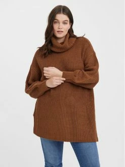 Νέος 🎉 Vero Moda Curve Γυναίκες Πουλόβερ Ζιβάγκο Sayla 10276895 Καφέ Regular Fit 😉