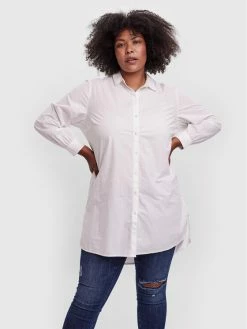 Φτηνός 👍 Vero Moda Curve Γυναίκες Casual Πουκάμισα Πουκάμισο Bente 10259019 Λευκό Loose Fit 🌟