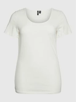 Εκπτωση 🌟 Vero Moda Curve Γυναίκες T-shirts T-Shirt Paxi 10251961 Λευκό Slim Fit 🤩