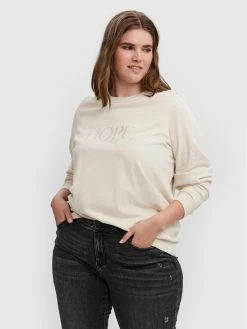 Εκπτωση 🌟 Vero Moda Curve Γυναίκες Μπλούζες Μπλούζα Hope 10251644 Μπεζ Loose Fit 🔔