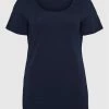 Καλύτερη πώληση 👍 Vero Moda Curve Γυναίκες T-shirts T-Shirt Paxi 10251961 Σκούρο μπλε Slim Fit 👍