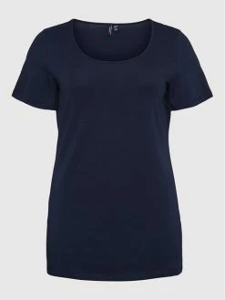 Καλύτερη πώληση 👍 Vero Moda Curve Γυναίκες T-shirts T-Shirt Paxi 10251961 Σκούρο μπλε Slim Fit 👍