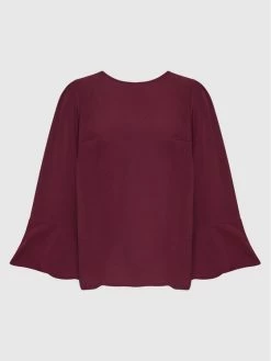 Τοπ 10 😀 Vero Moda Curve Γυναίκες Μπλουζάκια Μπλουζάκι Saga 10245513 Μπορντό Regular Fit 🎁