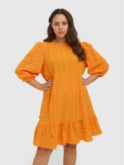 Εκπτωση 💯 Vero Moda Curve Γυναίκες Καλοκαιρινά Φορέματα Φόρεμα καλοκαιρινό Gracie 10264018 Πορτοκαλί Regular Fit 🌟
