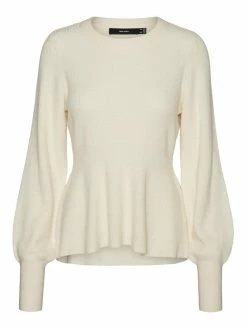 Νέος 😉 Vero Moda Curve Γυναίκες Πουλόβερ Holly 10276871 Εκρού Regular Fit 🎁