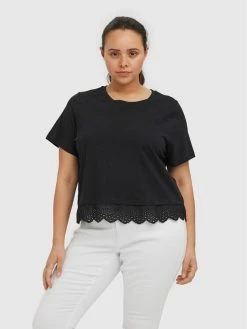 Καλύτερη πώληση 😍 Vero Moda Curve Γυναίκες Μπλουζάκια Μπλουζάκι ☀️ Summer 10273938 Μαύρο Regular Fit 😀