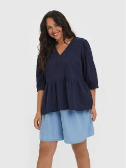 Αγορά ❤️ Vero Moda Curve Γυναίκες Μπλουζάκια Μπλουζάκι Mavis 10267028 Σκούρο μπλε Regular Fit ✨