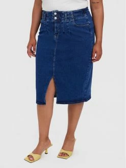 Εξοδος ⌛ Vero Moda Curve Γυναίκες Φούστες Τζιν Φούστα τζιν Milana 10267052 Σκούρο μπλε Slim Fit 👏