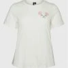 Η καλύτερη συμφωνία 😀 Vero Moda Curve Γυναίκες T-shirts T-Shirt Lina 10266959 Λευκό Regular Fit 👏