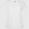 Τοπ 10 ⌛ Vero Moda Curve Γυναίκες T-shirts T-Shirt Sandra 10264171 Λευκό Regular Fit 🔥