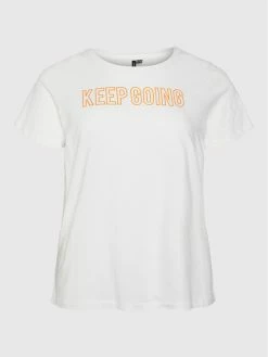 Κουπόνι 🛒 Vero Moda Curve Γυναίκες T-shirts T-Shirt Sandra 10264171 Λευκό Regular Fit 👏