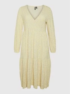 ΧΟΝΔΡΙΚΟ ΕΜΠΟΡΙΟ 🎉 Vero Moda Curve Γυναίκες Καθημερινά Φορέματα Φόρεμα καθημερινό Emilie 10263908 Κίτρινο Regular Fit 🧨