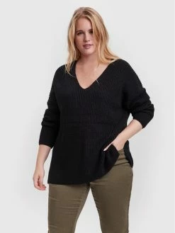 Flash Sale 🌟 Vero Moda Curve Γυναίκες Πουλόβερ Lea 10252754 Μαύρο Regular Fit 🔥
