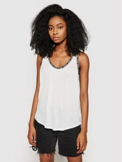 Κουπόνι ✔️ Calvin Klein Swimwear Γυναίκες Tops Τοπ KW0KW01350 Λευκό Regular Fit ❤️