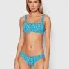 Ολοκαίνουργιο 🌟 Calvin Klein Swimwear Γυναίκες Μπικίνι πάνω μέρος Print KW0KW01420 Μπλε 👏