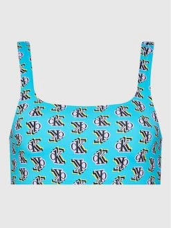 Ολοκαίνουργιο 🌟 Calvin Klein Swimwear Γυναίκες Μπικίνι πάνω μέρος Print KW0KW01420 Μπλε 👏 -Εκπτώσεις μαγιό Calvin Klein unnamed file 418