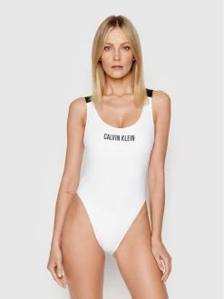 Ολοκαίνουργιο 😀 Calvin Klein Swimwear Γυναίκες Ολόσωμα Μαγιό Μαγιό Intense Power KW0KW01597 Λευκό 😀