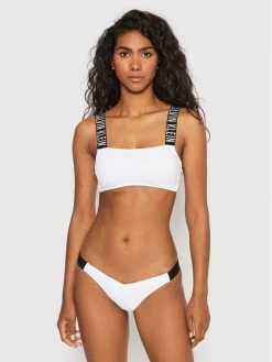 Τοπ 10 💯 Calvin Klein Swimwear Γυναίκες Μπικίνι πάνω μέρος KW0KW01838 Λευκό 🔥