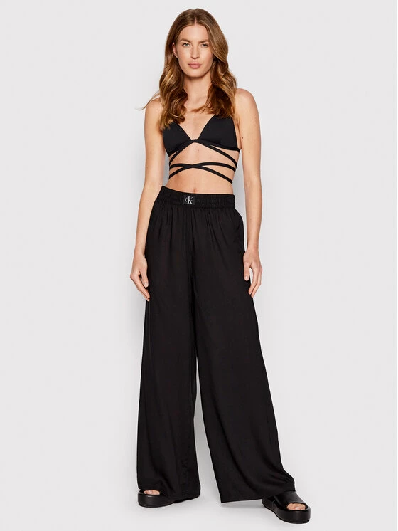 Best Pirce 👍 Calvin Klein Swimwear Γυναίκες Ρούχα Παραλίας Παντελόνι υφασμάτινο KW0KW01784 Μαύρο Relaxed Fit 🌟 2 Best Pirce 👍 Calvin Klein Swimwear Γυναίκες Ρούχα Παραλίας Παντελόνι υφασμάτινο KW0KW01784 Μαύρο Relaxed Fit 🌟 - Image 2