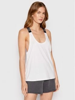 Νέος ✨ Calvin Klein Swimwear Γυναίκες Tops Τοπ KW0KW01778 Λευκό Relaxed Fit 🔔