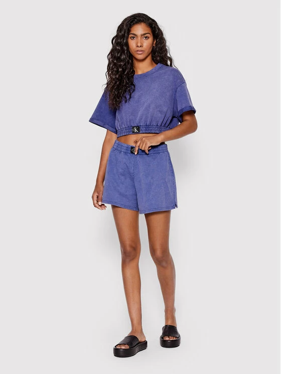 Best Pirce 😍 Calvin Klein Swimwear Γυναίκες T-shirts T-Shirt KW0KW01780 Μωβ Cropped Fit ❤️ 2 Best Pirce 😍 Calvin Klein Swimwear Γυναίκες T-shirts T-Shirt KW0KW01780 Μωβ Cropped Fit ❤️ - Image 2