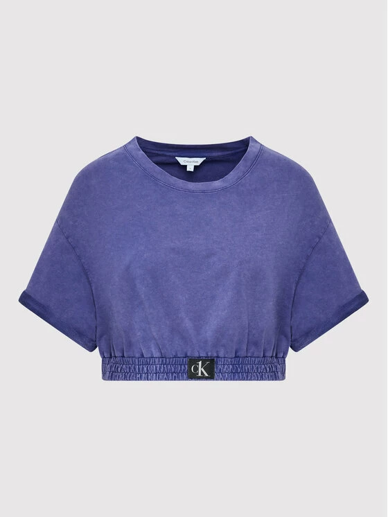 Best Pirce 😍 Calvin Klein Swimwear Γυναίκες T-shirts T-Shirt KW0KW01780 Μωβ Cropped Fit ❤️ 5 Best Pirce 😍 Calvin Klein Swimwear Γυναίκες T-shirts T-Shirt KW0KW01780 Μωβ Cropped Fit ❤️ - Image 5