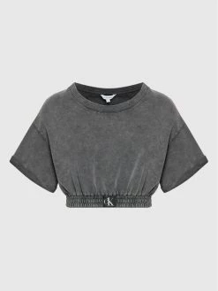 Best Pirce ⌛ Calvin Klein Swimwear Γυναίκες T-shirts T-Shirt KW0KW01780 Γκρι Cropped Fit 🎁 -Εκπτώσεις μαγιό Calvin Klein unnamed file 700