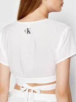 Συμφωνίες ✔️ Calvin Klein Swimwear Γυναίκες T-shirts T-Shirt KW0KW01775 Λευκό Regular Fit ⭐ -Εκπτώσεις μαγιό Calvin Klein unnamed file 710