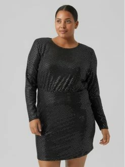 Η καλύτερη συμφωνία 😉 Vero Moda Curve Γυναίκες Κοκτέιλ Φορέματα Φόρεμα κοκτέιλ Kalla 10278226 Μαύρο Regular Fit 🌟