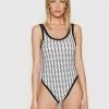 Προϋπολογισμός ✔️ Calvin Klein Swimwear Γυναίκες Ολόσωμα Μαγιό Μαγιό Scoop Back KW0KW01643 Λευκό 👏
