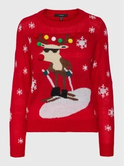 Συμφωνίες 🔥 Vero Moda Curve Γυναίκες Πουλόβερ Rudolf 10279523 Κόκκινο Relaxed Fit 💯 -Εκπτώσεις μαγιό Calvin Klein unnamed file 904