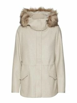 Ολοκαίνουργιο ⌛ Vero Moda Curve Γυναίκες Μεταβατικά Μπουφάν Μπουφάν μεταβατικό Parisa 10272567 Μπεζ Regular Fit ✔️