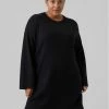 Best Pirce 🌟 Vero Moda Curve Γυναίκες Πλεκτά Φορέματα Φόρεμα υφασμάτινο Gold 10279542 Μαύρο Regular Fit 🎁