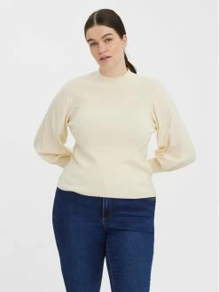Το φθηνότερο 😍 Vero Moda Curve Γυναίκες Πουλόβερ Hollykarispuff 10276872 Μπεζ Regular Fit ⌛