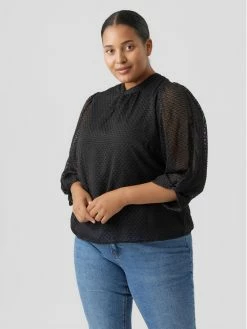 Φτηνός ⌛ Vero Moda Curve Γυναίκες Μπλουζάκια Μπλουζάκι Rosa 10284309 Μαύρο Regular Fit 🎉